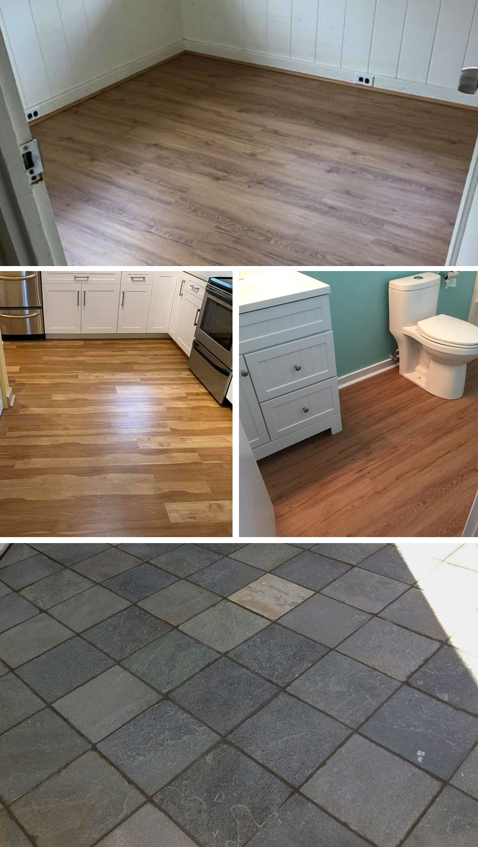 images of flooring work completed by RGL Handyman Service, LLC